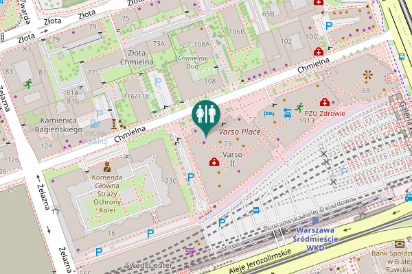 Map showing location of Chmielna 73 Toilet