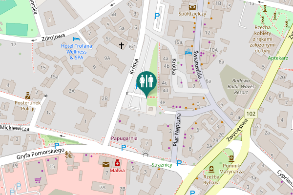 Map showing location of Krótka 4d Toilet