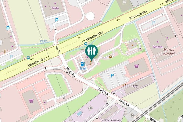 Map showing location of Wrocławska 52 Toilet