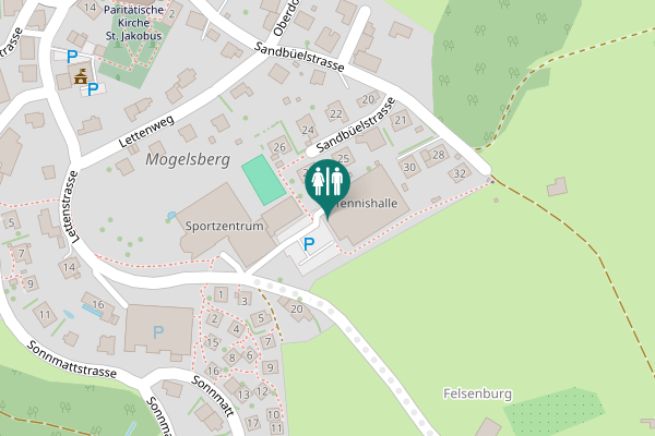 Map showing location of Sandbüelstrasse 27 Toilet