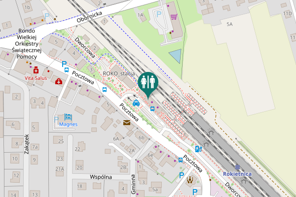 Map showing location of Dworcowa 1 Toilet