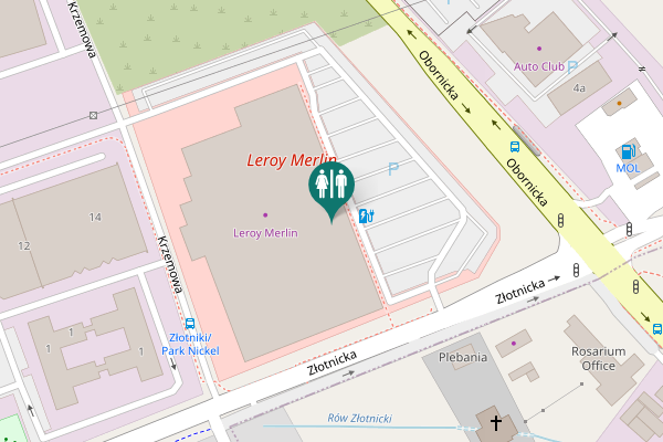 Map showing location of Złotnicka 1 Toilet