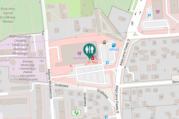 Map showing location of Aleja Jana Pawła II 163 Toilet