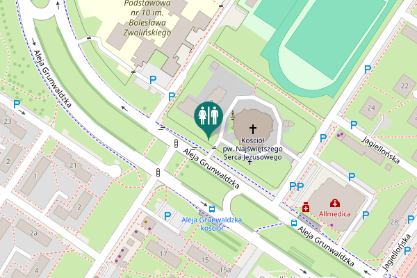 Map showing location of Aleja Grunwaldzka 8 Toilet