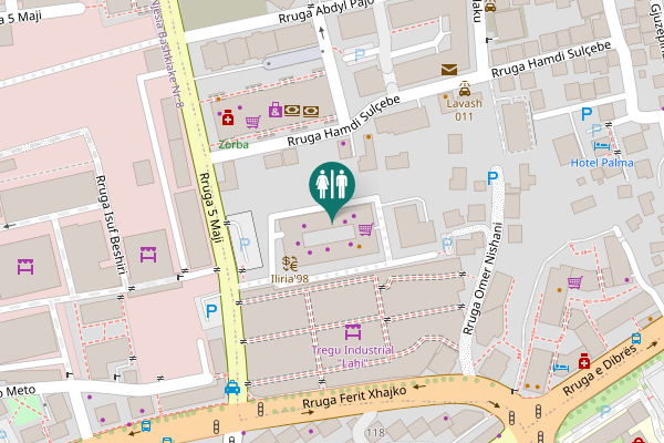 Map showing location of Rruga Hamdi Sulçebe Toilet