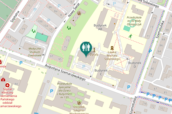 Map showing location of Augustyna Szamarzewskiego 91 Toilet