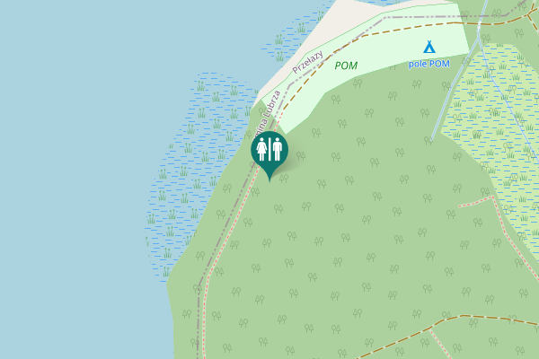 Map showing location of Borów Toilet
