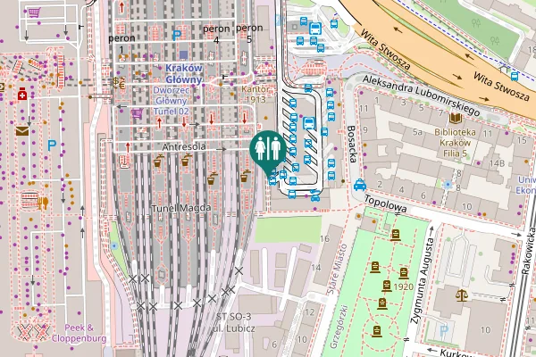 Map showing location of Tunel Magda Toilet