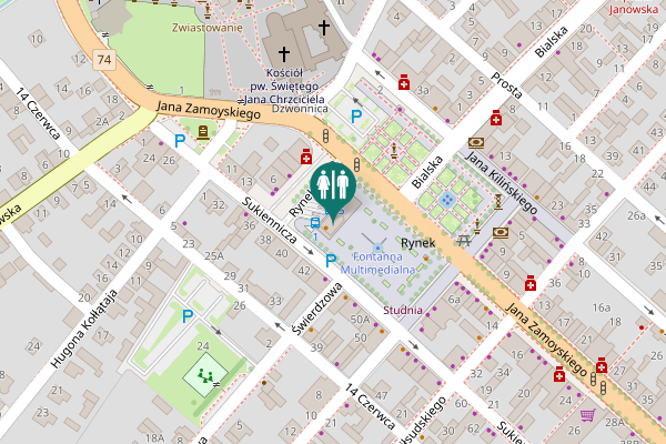 Map showing location of Sukiennicza 15 Toilet