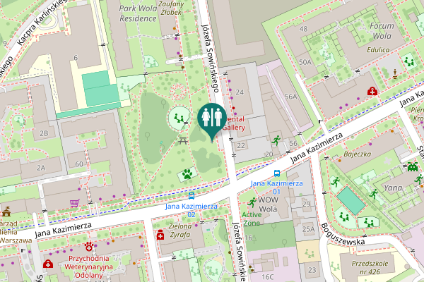 Map showing location of Józefa Sowińskiego 22A Toilet