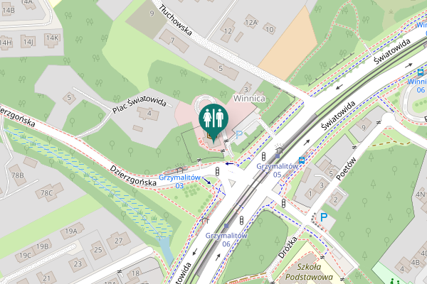 Map showing location of Plac Światowida 3 Toilet