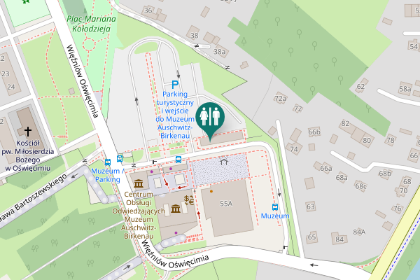 Map showing location of Więźniów Oświęcimia 55 Toilet