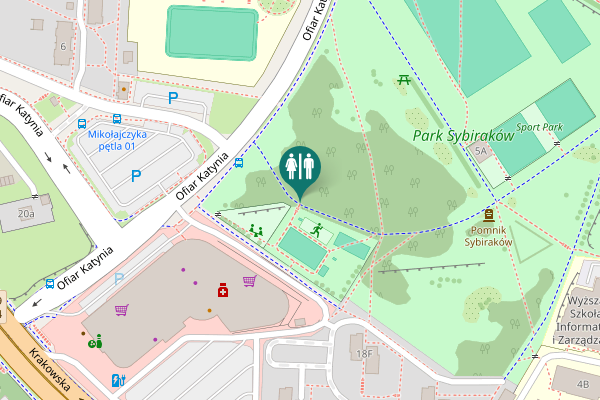 Map showing location of Krakowska 20 Toilet