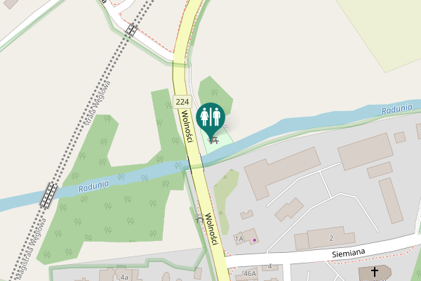 Map showing location of Wolności Toilet