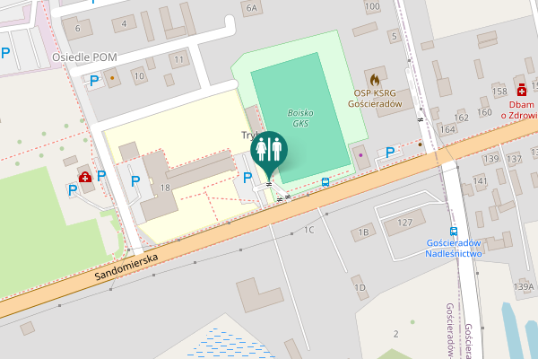 Map showing location of Sandomierska Toilet