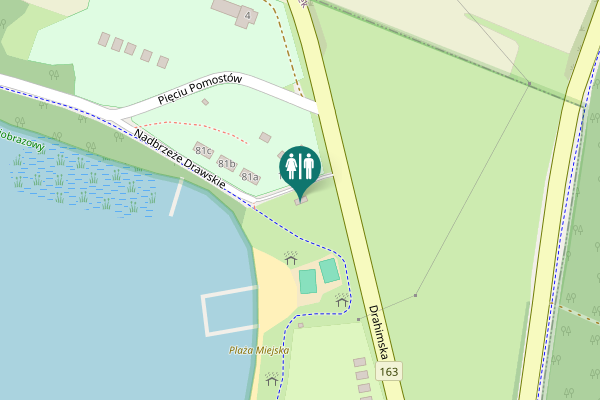 Map showing location of Pięciu Pomostów 1a Toilet
