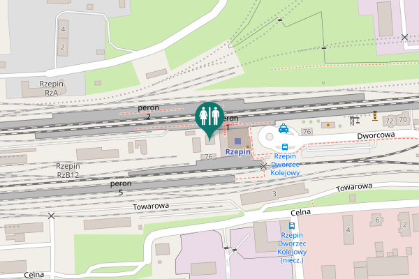 Map showing location of Dworcowa 76 Toilet