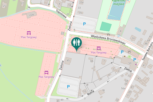 Map showing location of Zielona 45 Toilet