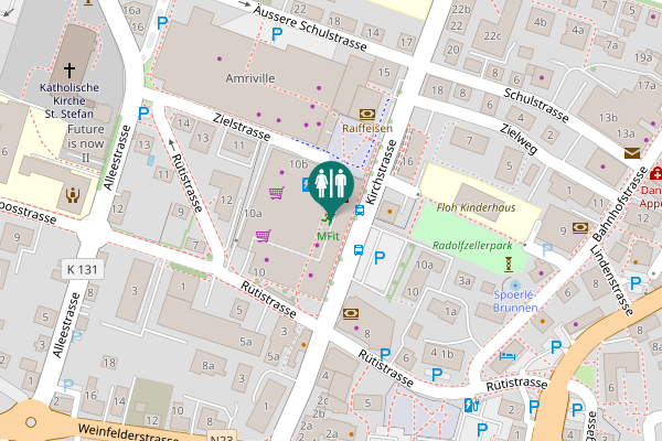 Map showing location of Rütistrasse 10b Toilet