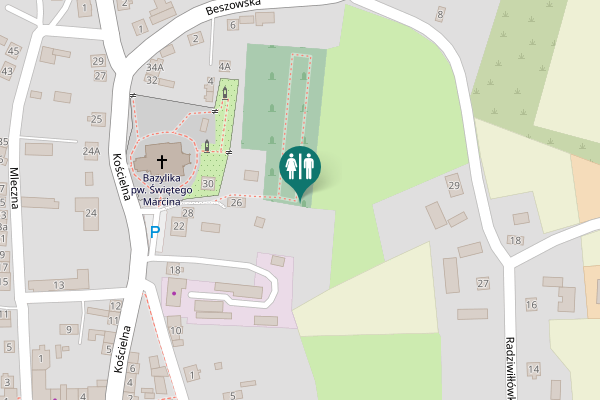Map showing location of Kościelna 26 Toilet