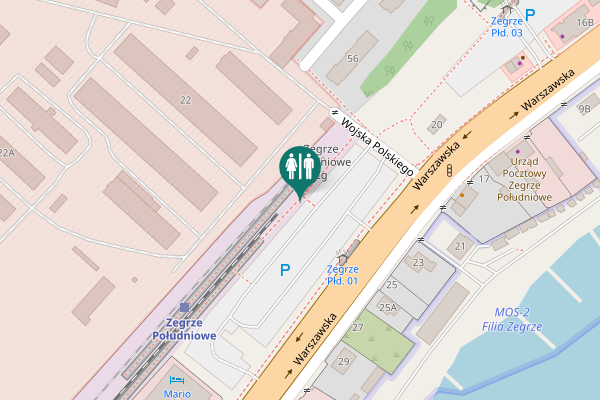 Map showing location of Warszawska 22 Toilet