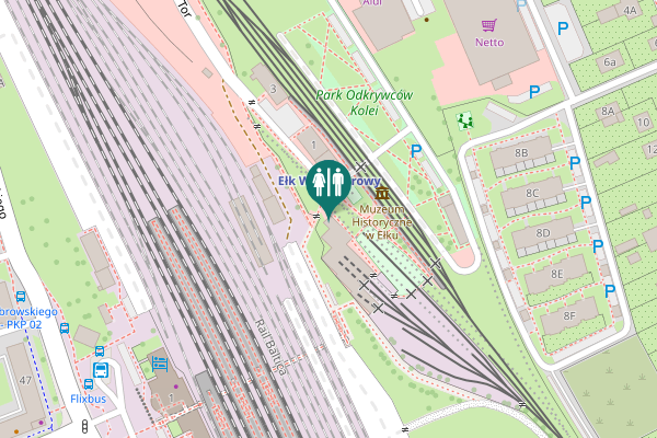 Map showing location of Wąski Tor 1 Toilet
