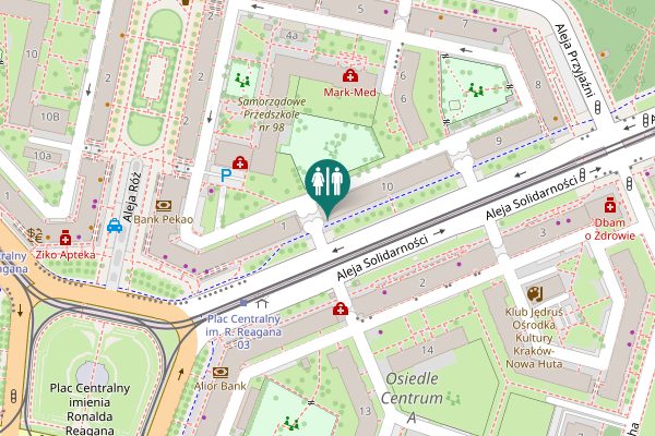 Map showing location of Osiedle Centrum B 10 Toilet