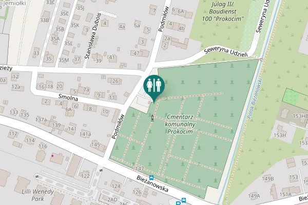Map showing location of Podmiłów Toilet