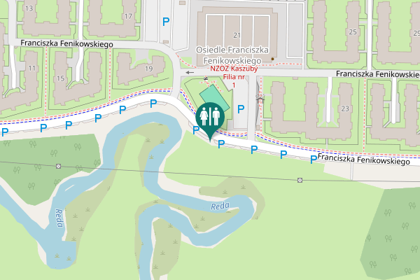 Map showing location of Franciszka Fenikowskiego Toilet