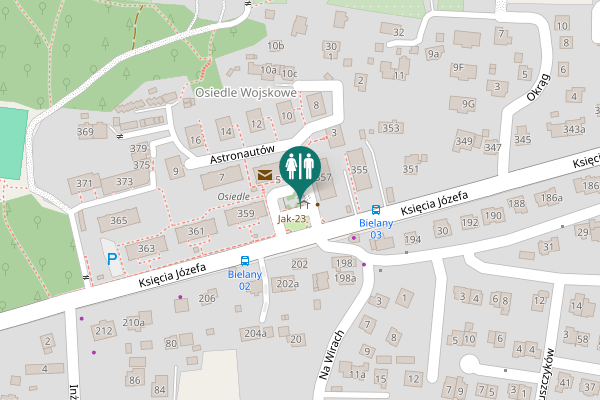 Map showing location of Astronautów Toilet