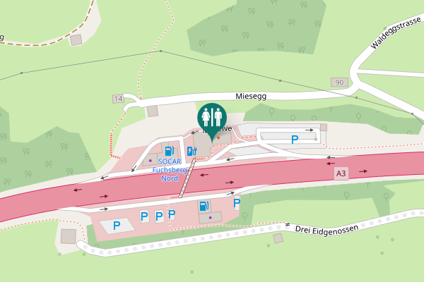 Map showing location of McDrive Toilet