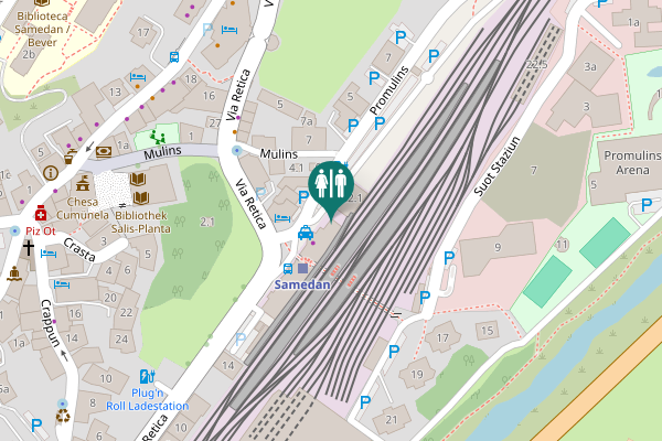 Map showing location of Via Retica 20 Toilet