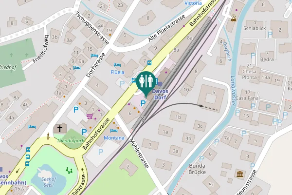 Map showing location of Bahnhofstrasse 8 Toilet