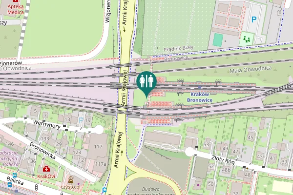 Map showing location of Armii Krajowej Toilet
