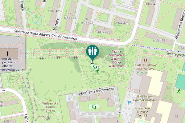 Map showing location of Świętego Brata Alberta Chmielowskiego Toilet