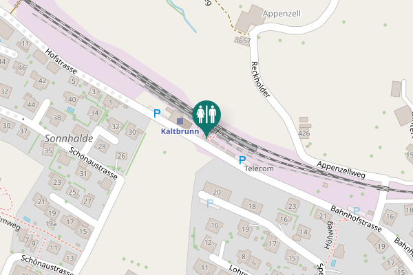 Map showing location of Bahnhofstrasse 383 Toilet