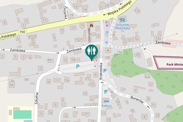 Map showing location of Wolności Toilet