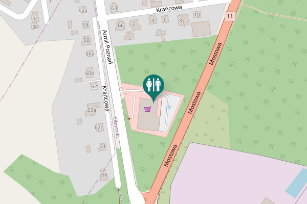Map showing location of Armii Poznań 67 Toilet