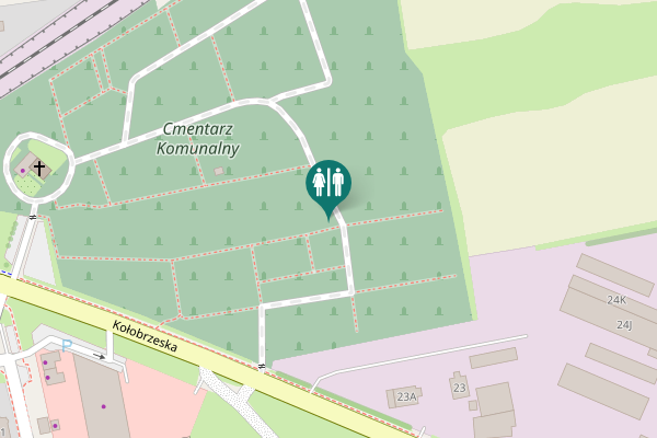 Map showing location of Kołobrzeska Toilet