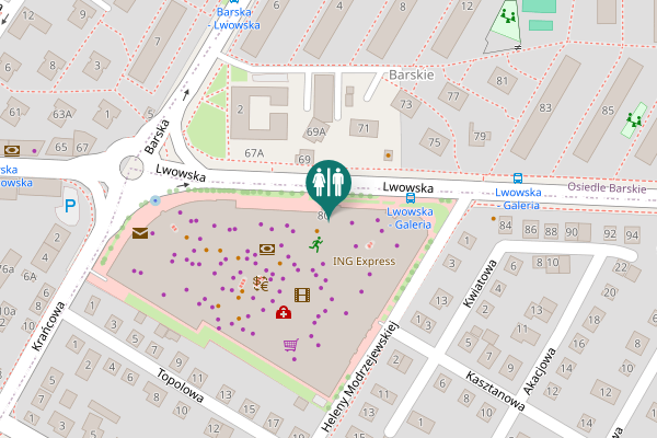Map showing location of Lwowska 80 Toilet