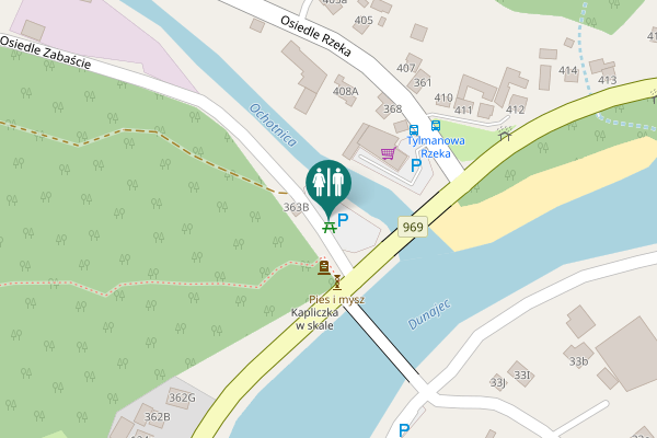 Map showing location of Osiedle Zabaście 363B Toilet