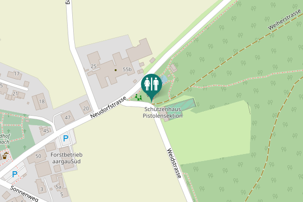 Map showing location of Weiherstrasse Toilet