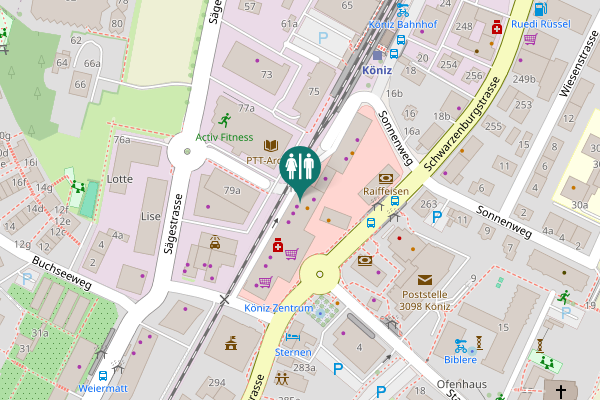 Map showing location of Bläuackergraben 10a Toilet