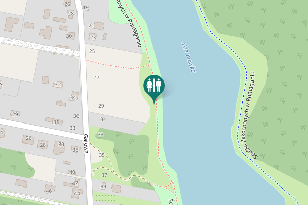 Map showing location of Ścieżka Zakochanych w Pomaganiu Toilet