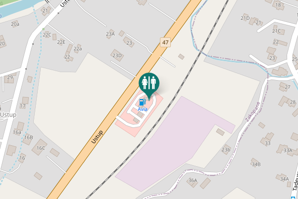 Map showing location of Ustup 23C Toilet