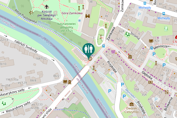 Map showing location of Zamkowa 1 Toilet