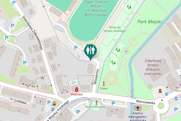 Map showing location of Wiosenna 1 Toilet