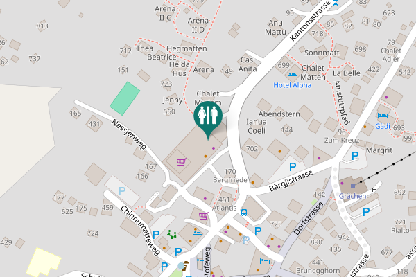 Map showing location of Binaweg Toilet