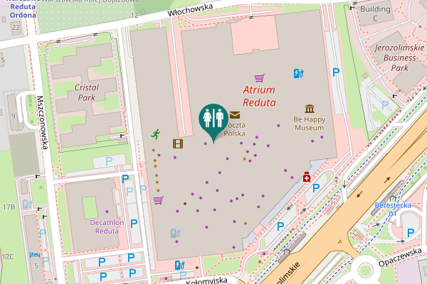 Map showing location of Aleje Jerozolimskie 148 Toilet