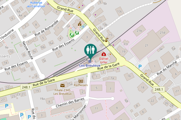 Map showing location of Rue de la Gare 8 Toilet